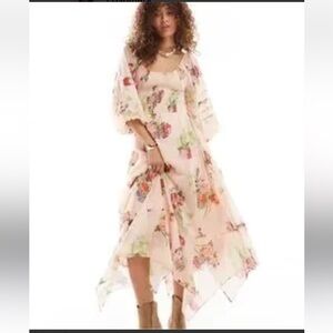NWT retail$168 size XS #FREEPEOPLE Morning glory floral smocked maxi dress